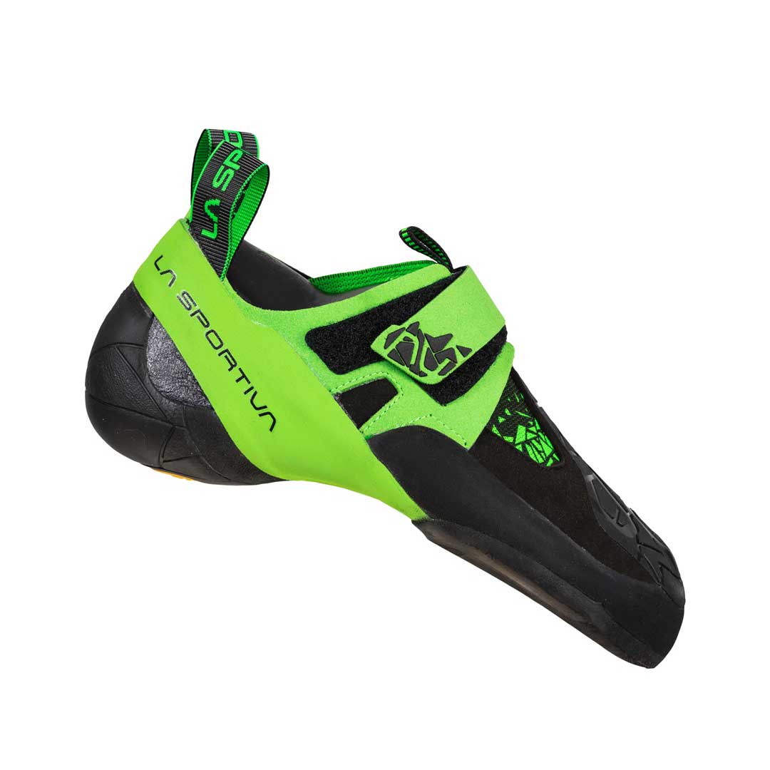La Sportiva Skwama Mens Vegan Climbing Shoe Black Flash Green Colour Black_Flash Green