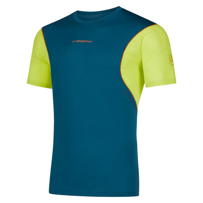 La Sportiva Resolute Mens T Shirt Colour Storm Blue Lime Punch