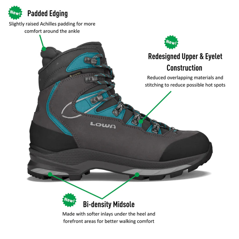 Lowa Mauria EVO GTX WXL Womens Hiking Boot - Anthracite/Turquoise