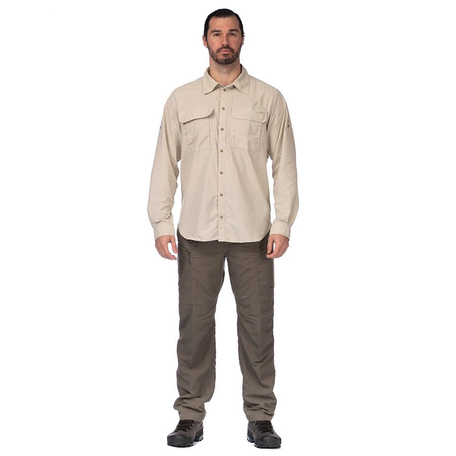 Mont Lifestyle Vented Mens Long Sleeve Shirt Colour Stone