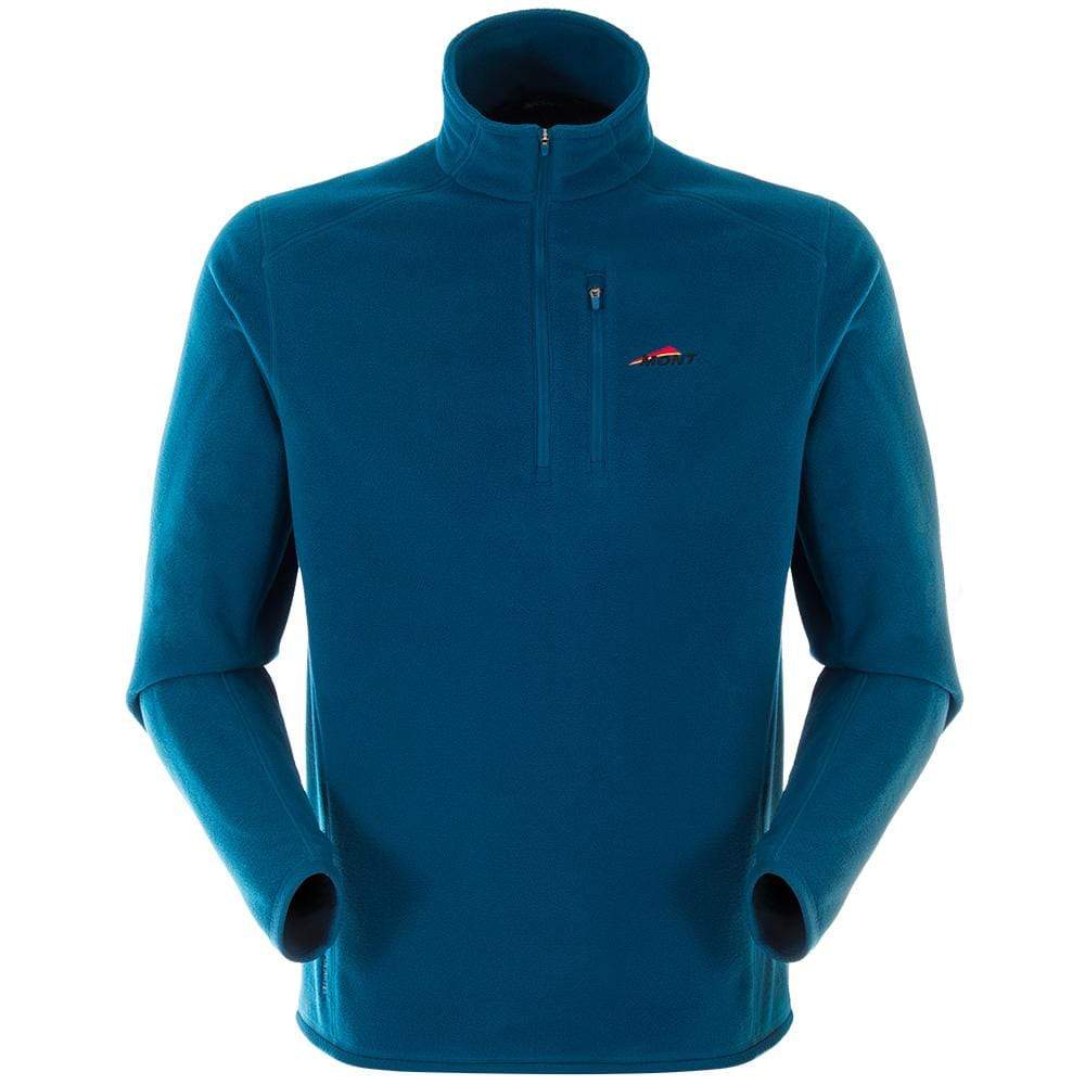 Mont Micro Bushshirt Mens Fleece Top Black Colour Ocean Blue