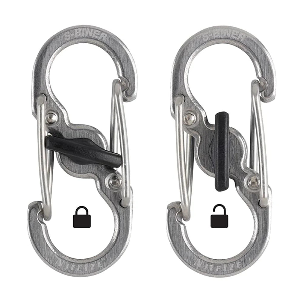 Niteize S Biner Stainless Steel Microlock Accessory Carabiner 2 Pack Colour Steel