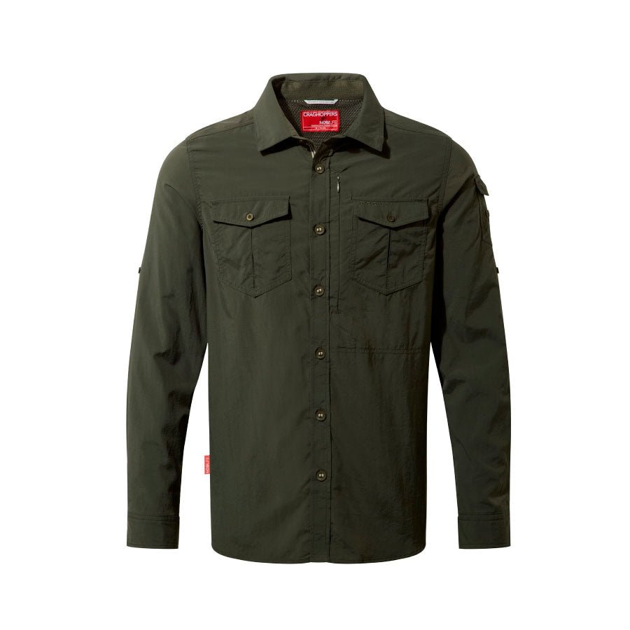 Craghoppers Bfcmilife Adventure Ii Long Sleeved Mens Shirt Dark Khaki Colour Dark Khaki