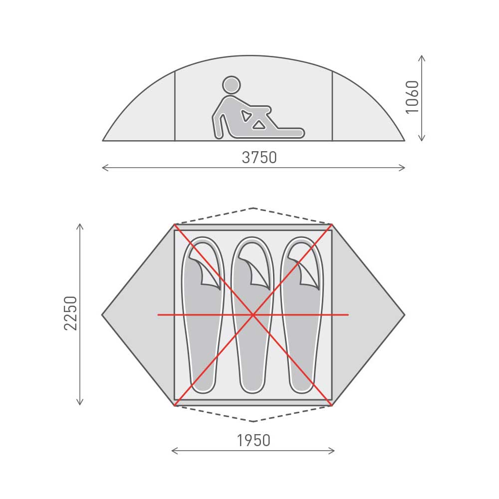 One Planet Wurley 3 Person Tent With Mesh Inner