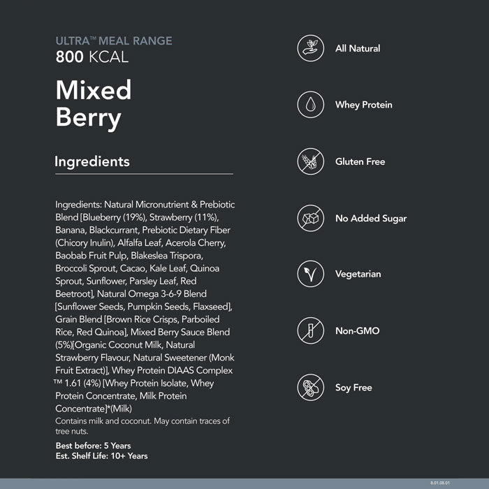 Radix Nutrition Ultra Breakfast Mixed Berry with Whey Protein - 800kcal
