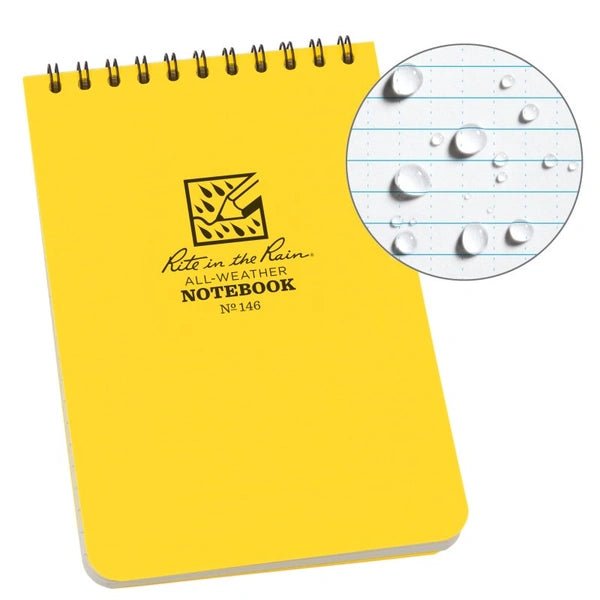 Rite In The Rain Polydura Waterproof Spiral Notebook 4 X 6 Colour Yellow