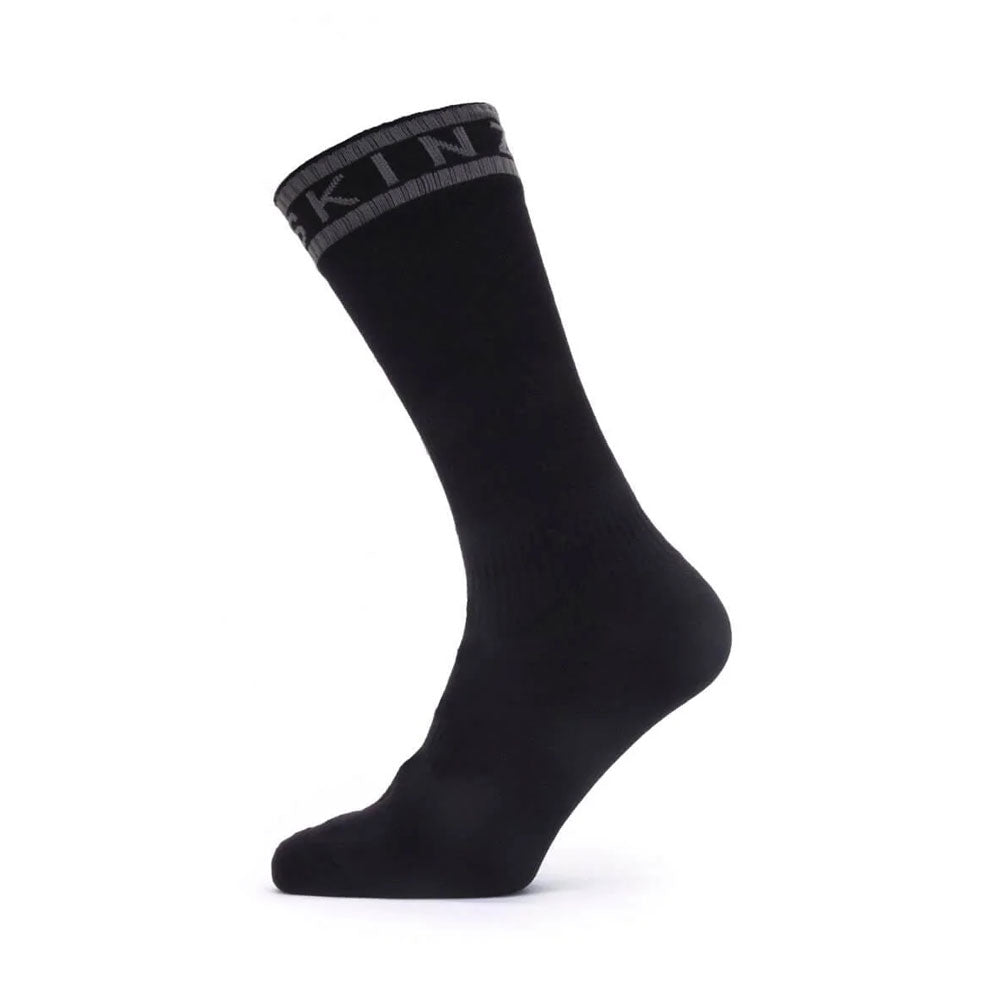 Sealskinz Waterproof Warm Weather Mid Length Sock With Hydrostop Xl Colour Black Grey