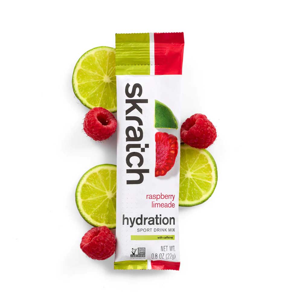 Skratch Labs Sport Hydration Drink Mix Single 4 Colour Raspberry Limeaid W_ Caffeine
