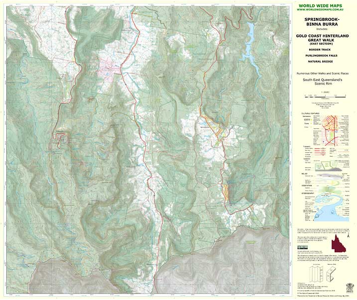 World Wide Maps Springbrook to Binna Burra Great Walk Map
