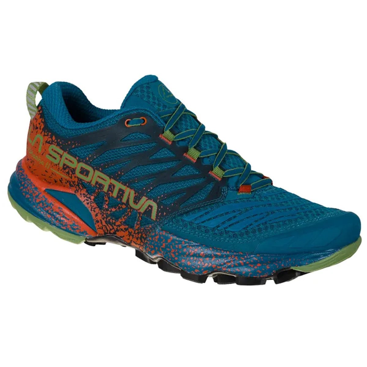 La Sportiva Akasha Ii Mens Trail Running Shoe Space Blue Kale Colour Space Blue_Kale