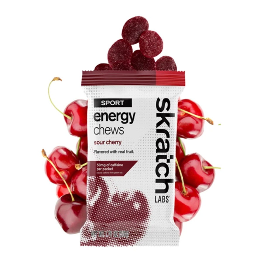 Skratch Labs Sport Energy Chews Colour Sour Cherry W_ Caffeine