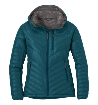 Outdoor Research Illuminate Womens Hooded Down Jacket - Washed Peacock