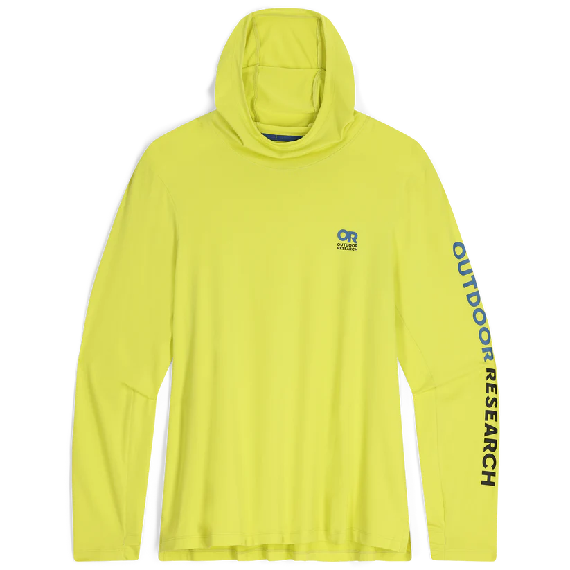 Outdoor Research Graphic Activeice Spectrum Sun Mens Long Sleeve Hooded Top Colour Sulphur