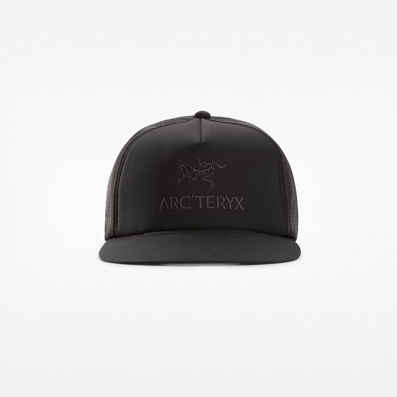 Arcteryx Logo Flat Brim Trucker Hat Colour Black