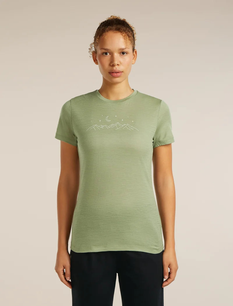 Icebreaker Merino 150 Tech Lite Womens Sparkling Stars Short Sleeve Shirt