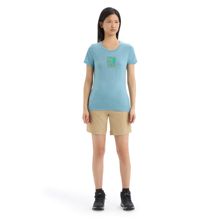 Icebreaker Tech Lite II Short Sleeve Womens T-Shirt - Wildflower Bloom