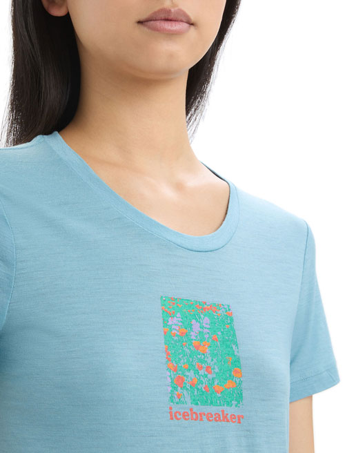 Icebreaker Tech Lite II Short Sleeve Womens T-Shirt - Wildflower Bloom
