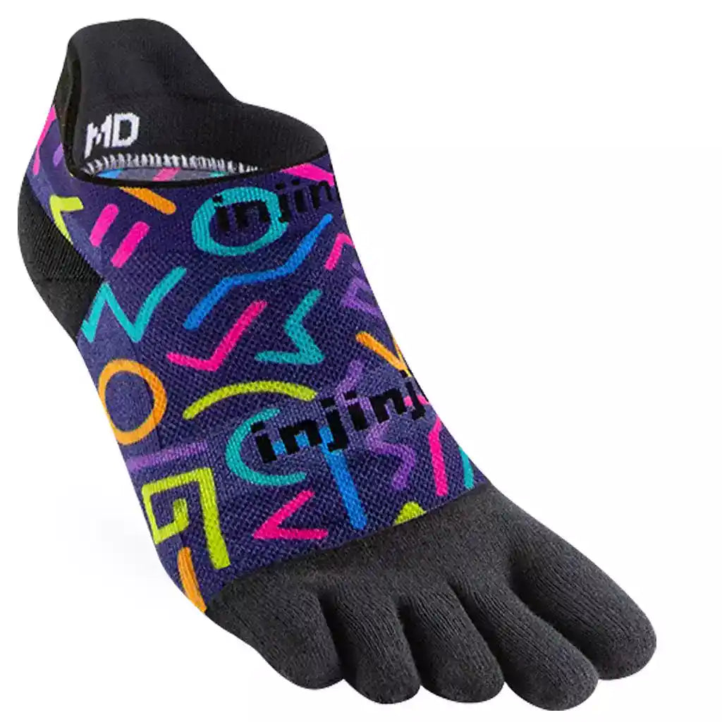 Injinji Spectrum Run Lightweight No Show Running Socks Colour Retro