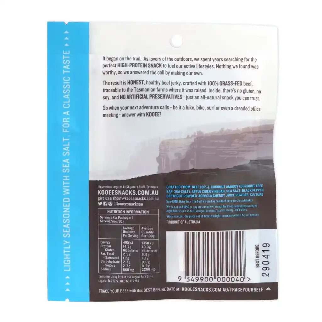 KOOEE! Classic Sea Salt Jerky - Single 30g