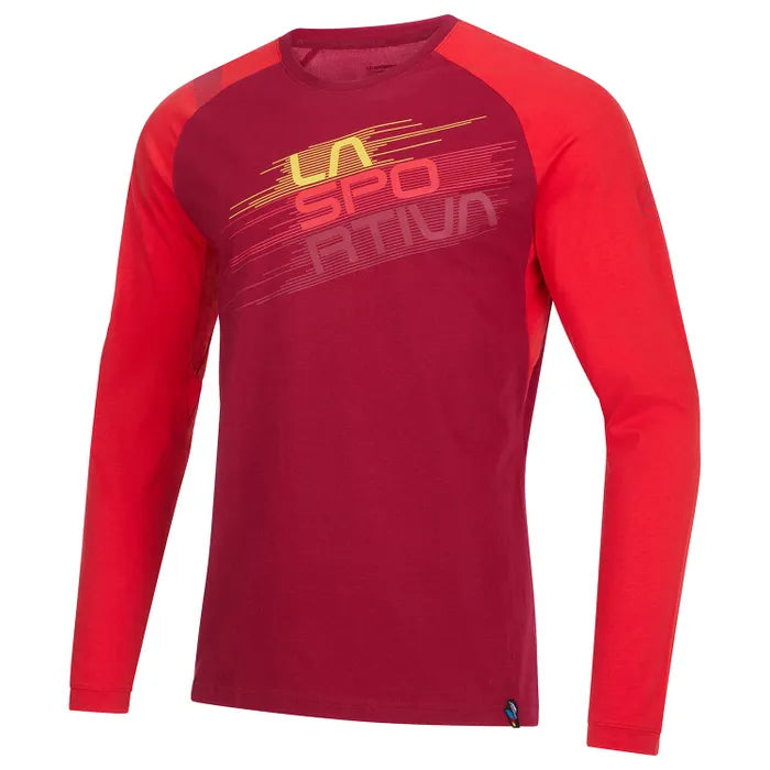 La Sportiva Stripe Evo Mens Long Sleeve Top Colour Sangria Sunset