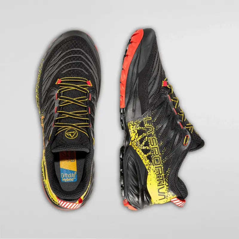 La Sportiva Akasha II Mens Trail Running Shoe - Black/Yellow