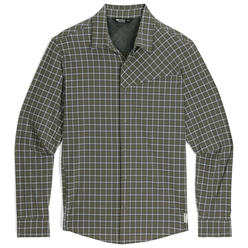 Outdoor Research Astroman Mens Long Sleeve Sun Shirt Colour Green Plaid