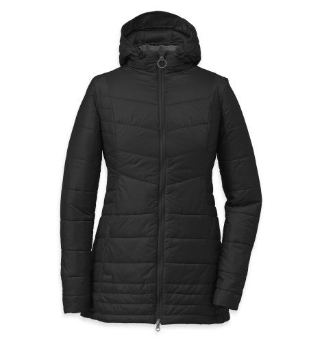 Outdoor Research Breva Womens Hooded Parka Jacket - Black/Pewter