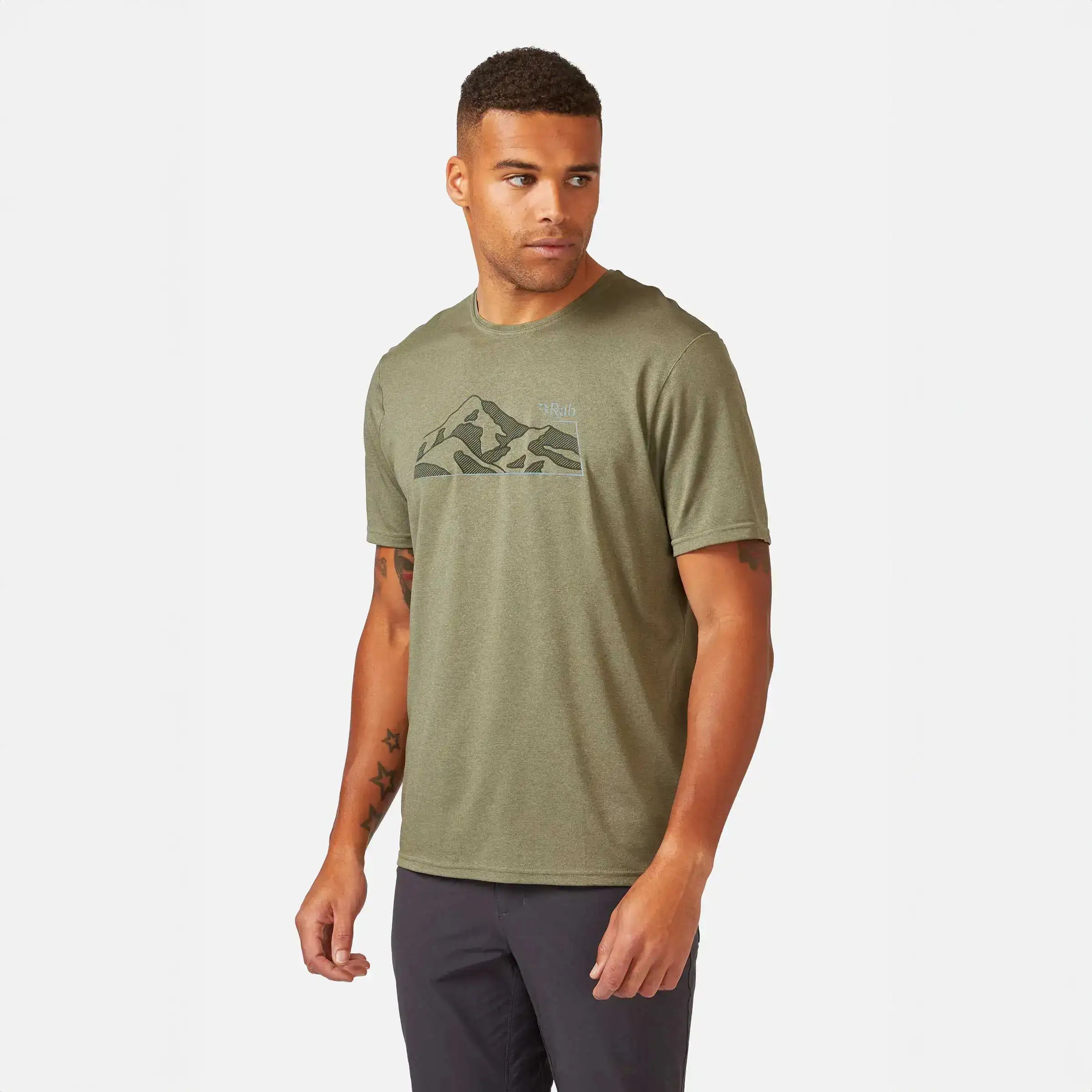 Rab Mantle Mountain Mens Short Sleeve T Shirt 1 Colour Light Khaki