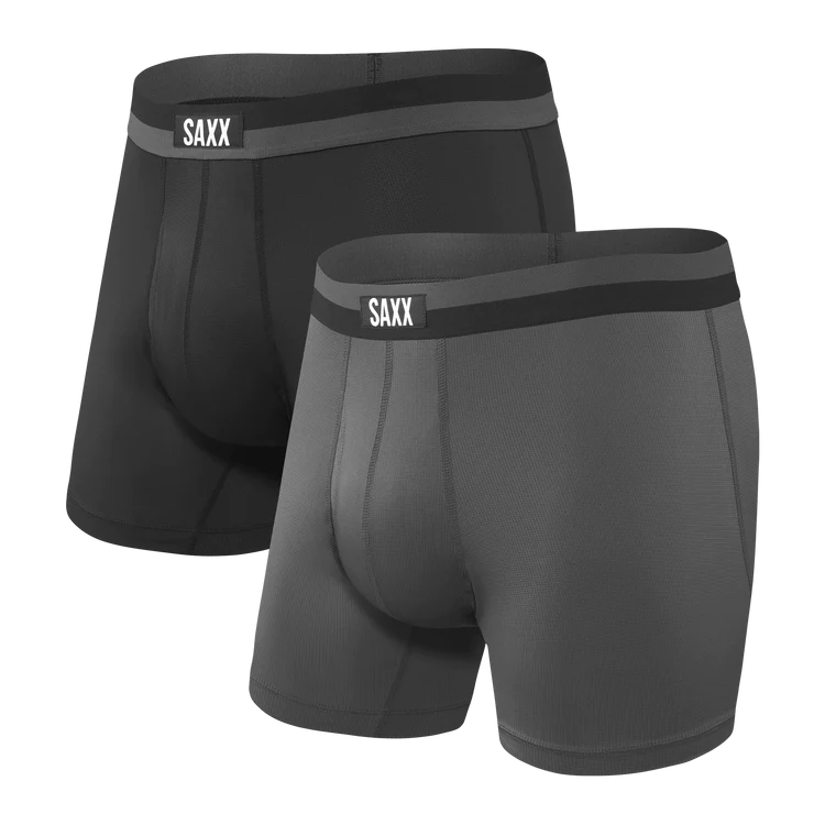 SAXX Sport Mesh Mens Boxer Brief Fly - 2 Pack