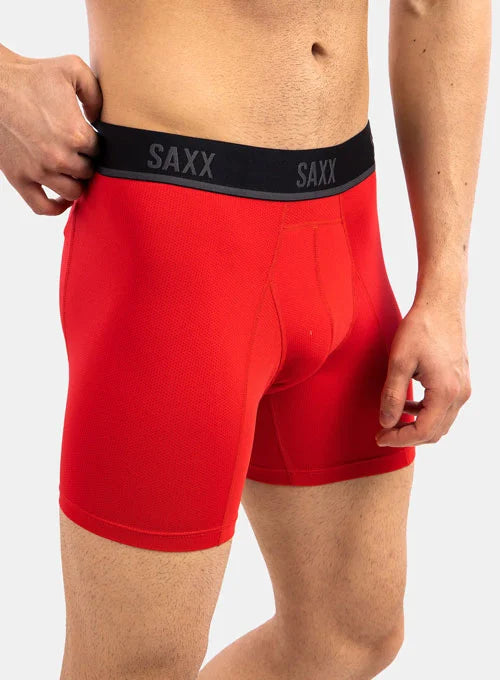 SAXX Kinetic HD Light-Compression Mesh Boxer Brief - Red