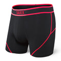 SAXX Kinetic HD Light-Compression Mesh Boxer Brief - Black/Neon Red