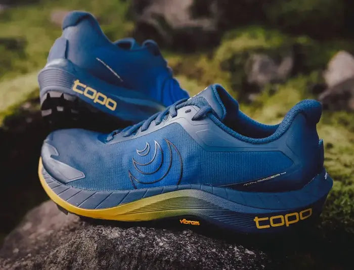 Topo Mountain Racer 4 Mens Trail Running Shoe - Navy/Orange