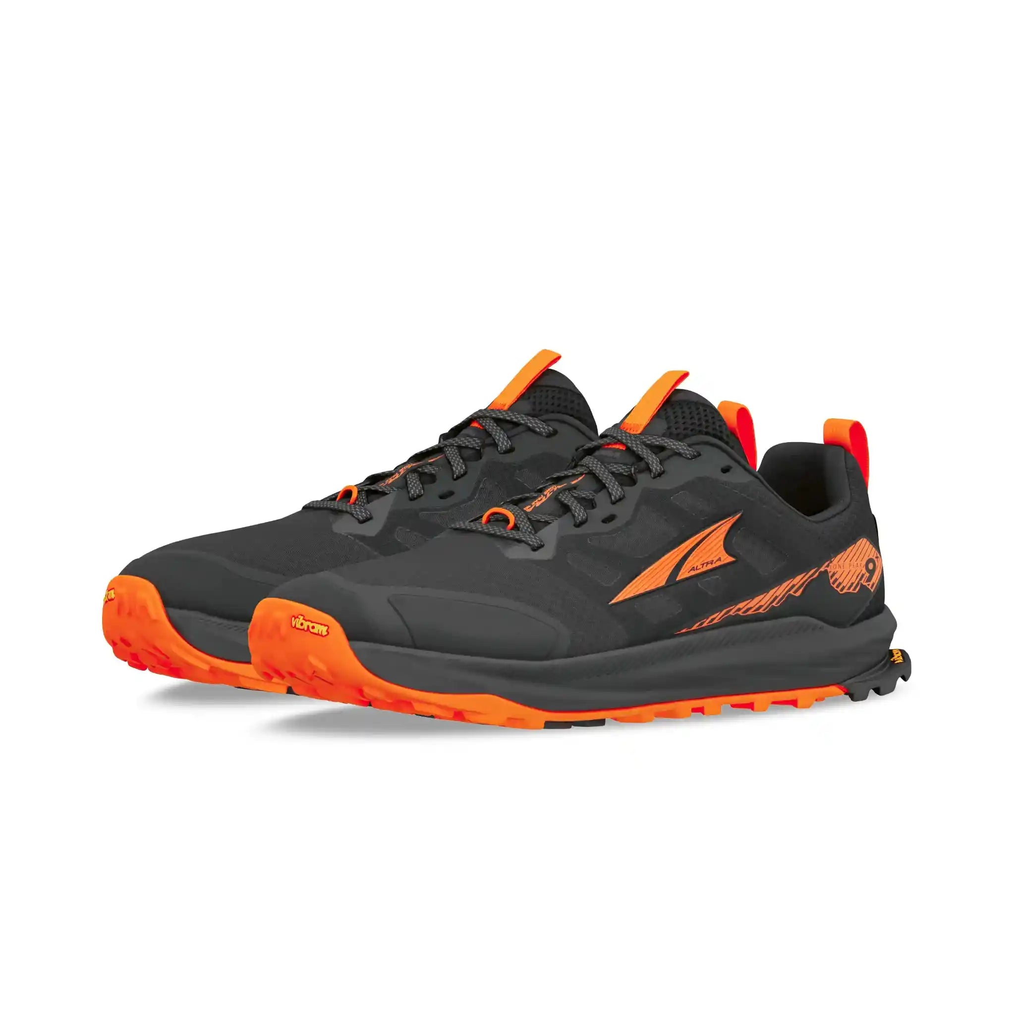 Altra Lone Peak 9+ Mens Trail Running Shoe - Black/Orange