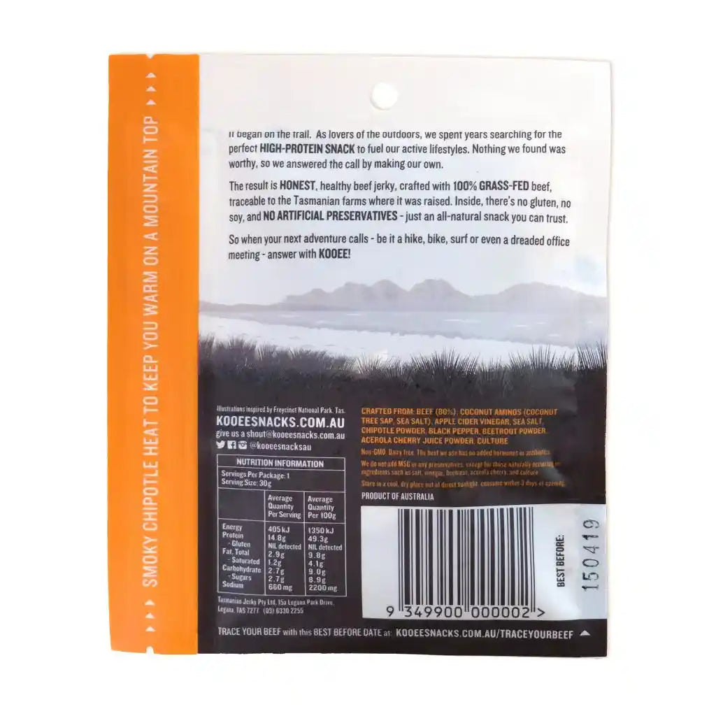 KOOEE! Smoked Chipotle Jerky - Single 30g