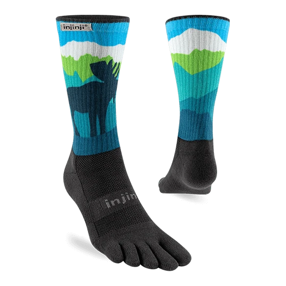 Injinji Artist Designed Mens Crew Socks Ridgelines Colour Ridgelines