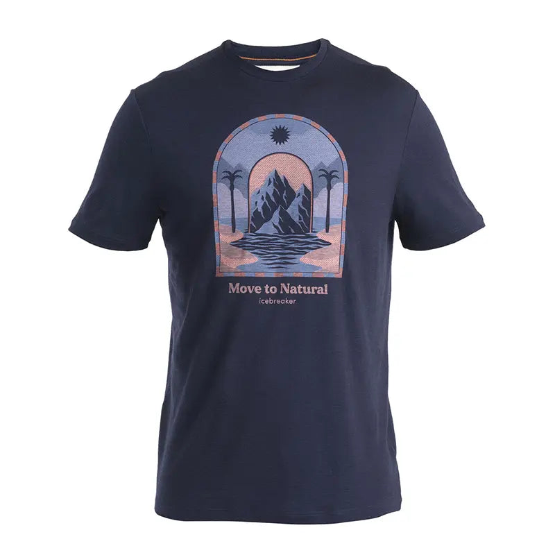 Icebreaker Merino 150 Tech Lite Iii Mountain Gateway Mens Tshirt Colour Midnight Navy