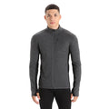 Icebreaker Mens Merino Descender Long Sleeve Zip Jacket 1 Colour Jet Heather Black