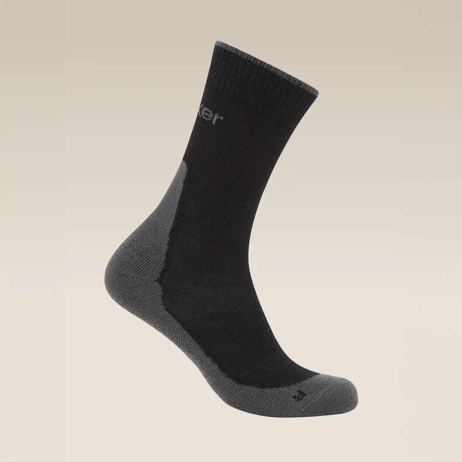Icebreaker Hike+ Light Crew Mens Socks Colour Black_Obsidian