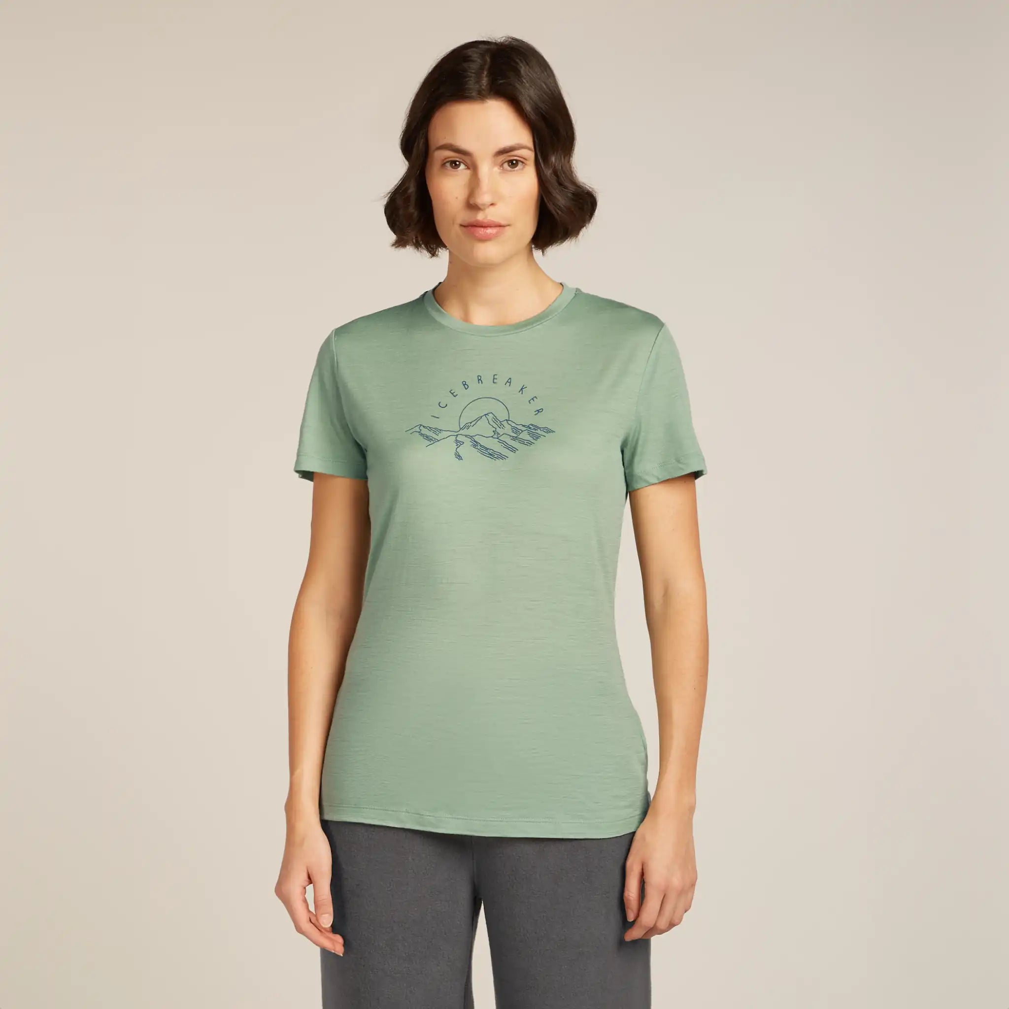 Icebreaker Merino 150 Tech Lite III Sunrise Summit Womens Short Sleeve Shirt