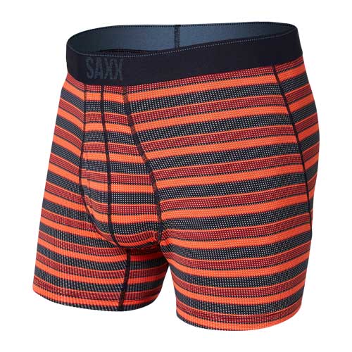 SAXX Quest Quick Dry Mesh Boxer Fly Brief - Red Solar Stripe