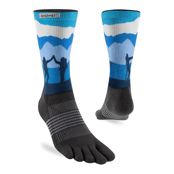 Injinji Artist Designed Womens Crew Socks Denali Colour Denali