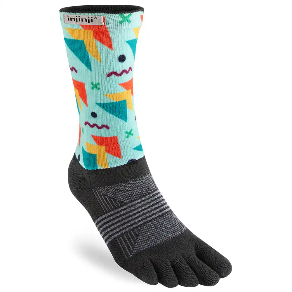 Injinji Spectrum Trail Womens Midweight Crew Socks Legend Spectrum Colour Orange Blue