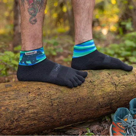 Injinji Artist Designed Mens Mini-Crew Socks - Aurora