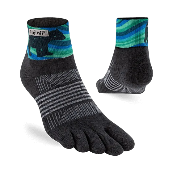 Injinji Artist Designed Womens Mini Crew Socks Aurora Colour Aurora