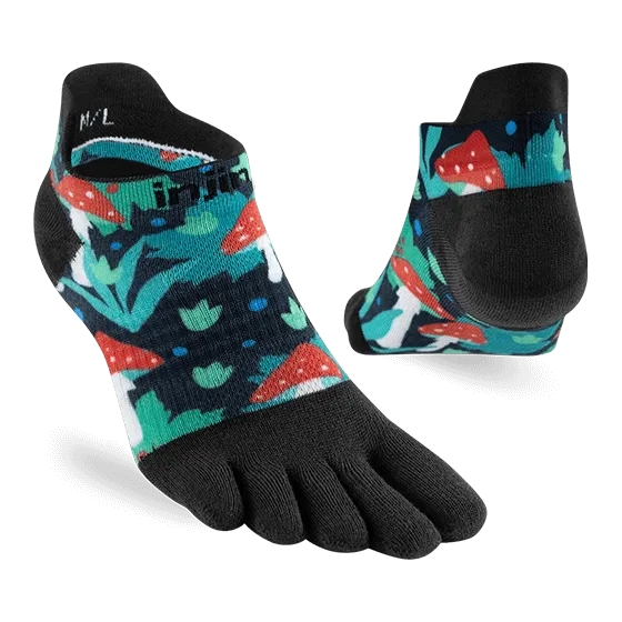 Injinji Artist Designed Womens No Show Running Socks Amanita Colour Amanita