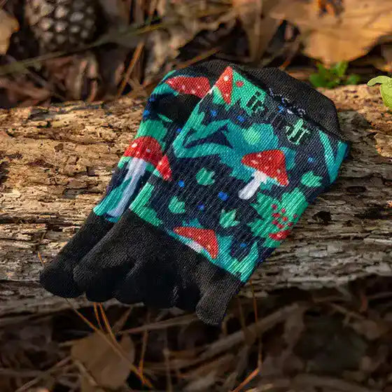 Injinji Artist Designed Womens No-Show Running Socks - Amanita