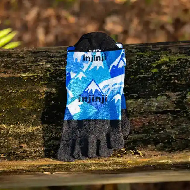 Injinji Artist Designed Mens No-Show Running Socks - Glacier