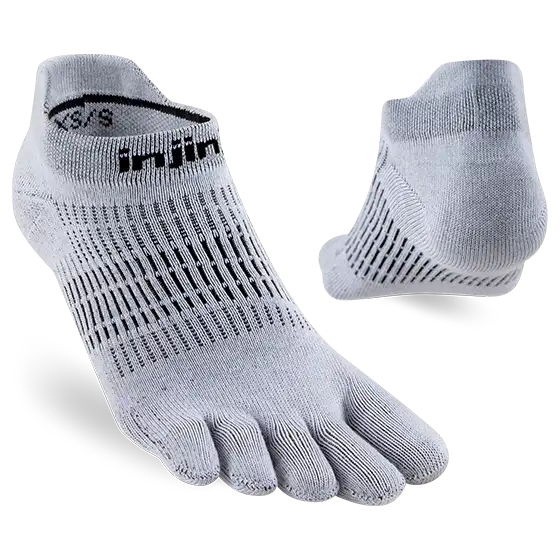 Injinji Womens Run Lightweight No Show Socks Colour Grey