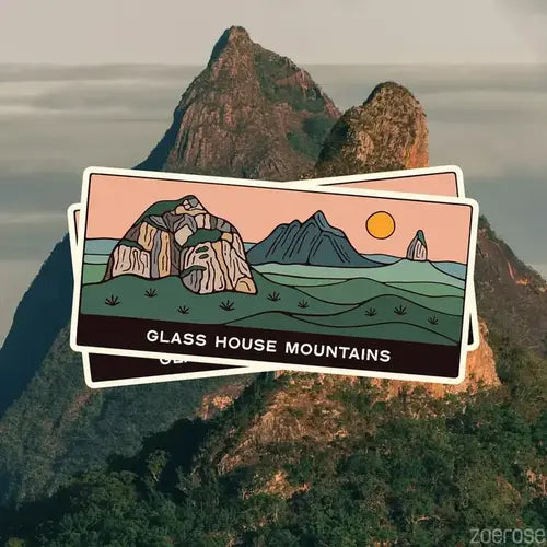 Zoe Rose Creative The GlassHouse Mountains Sticker