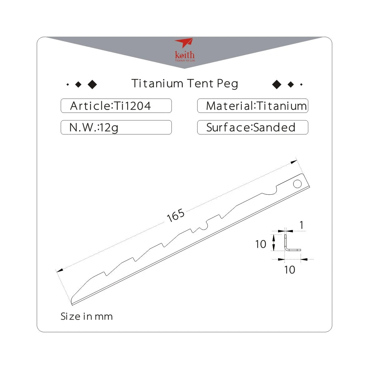 Keith Titanium Tent Peg